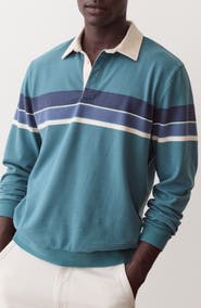 Marine Layer Stripe Organic Cotton Rugby Polo