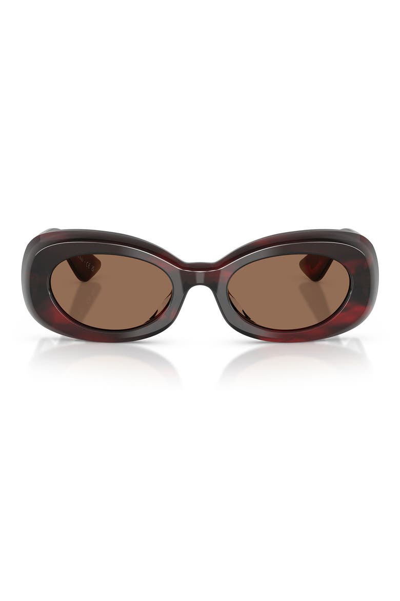 x KHAITE 51mm Oval Sunglasses, Main, color, BORDEAUX BARK / BROWN