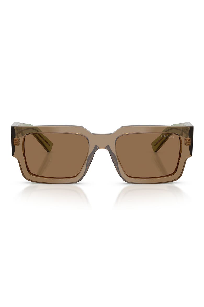 54mm Rectangular Sunglasses, Main, color, TERRA / LIGHT BROWN