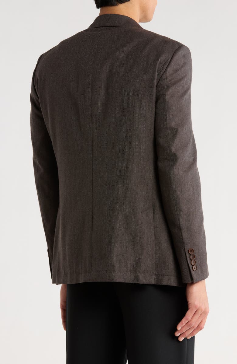Calvin Klein Herringbone Two-Button Sport Coat, Alternate, color, Brown