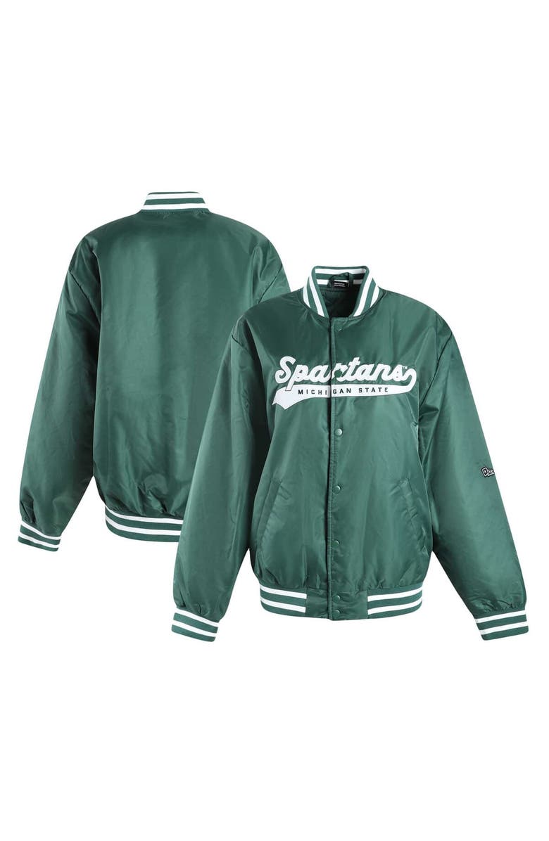 Hype and Vice Women's Hype and Vice Green Michigan State Spartans A-Game Varsity Full-Snap Jacket, Main, color, 