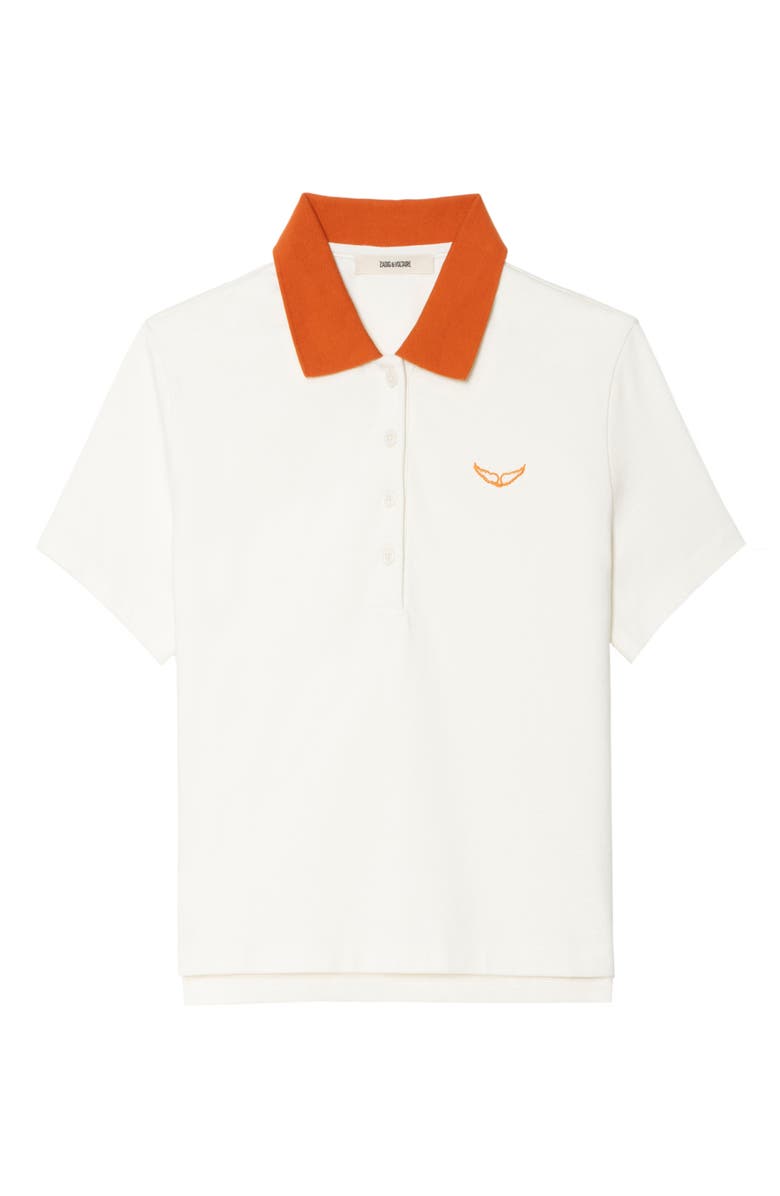 Zadig & Voltaire Mirta Crop Polo, Alternate, color, Cream