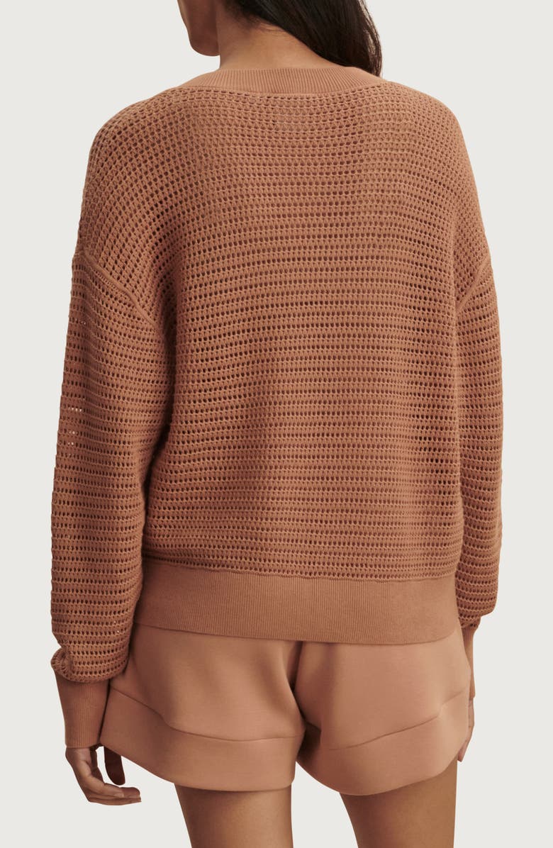 Varley Gaia Open Knit Sweater, Alternate, color, Camel