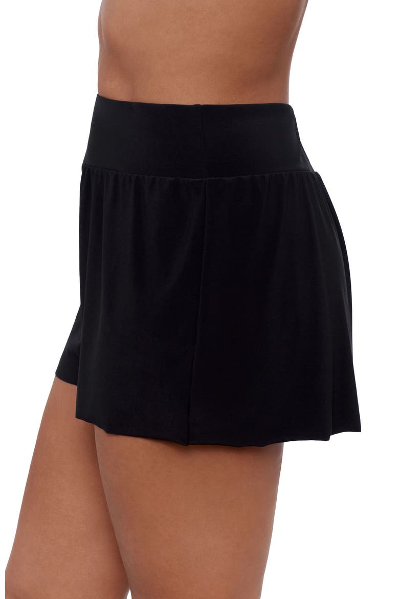 Beach Short High Waist Swimsuit Bottom, Alternate, color, Black