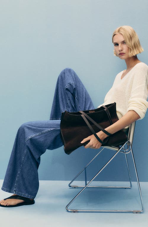 Mango Patch Pocket High Waist Wide Leg Jeans