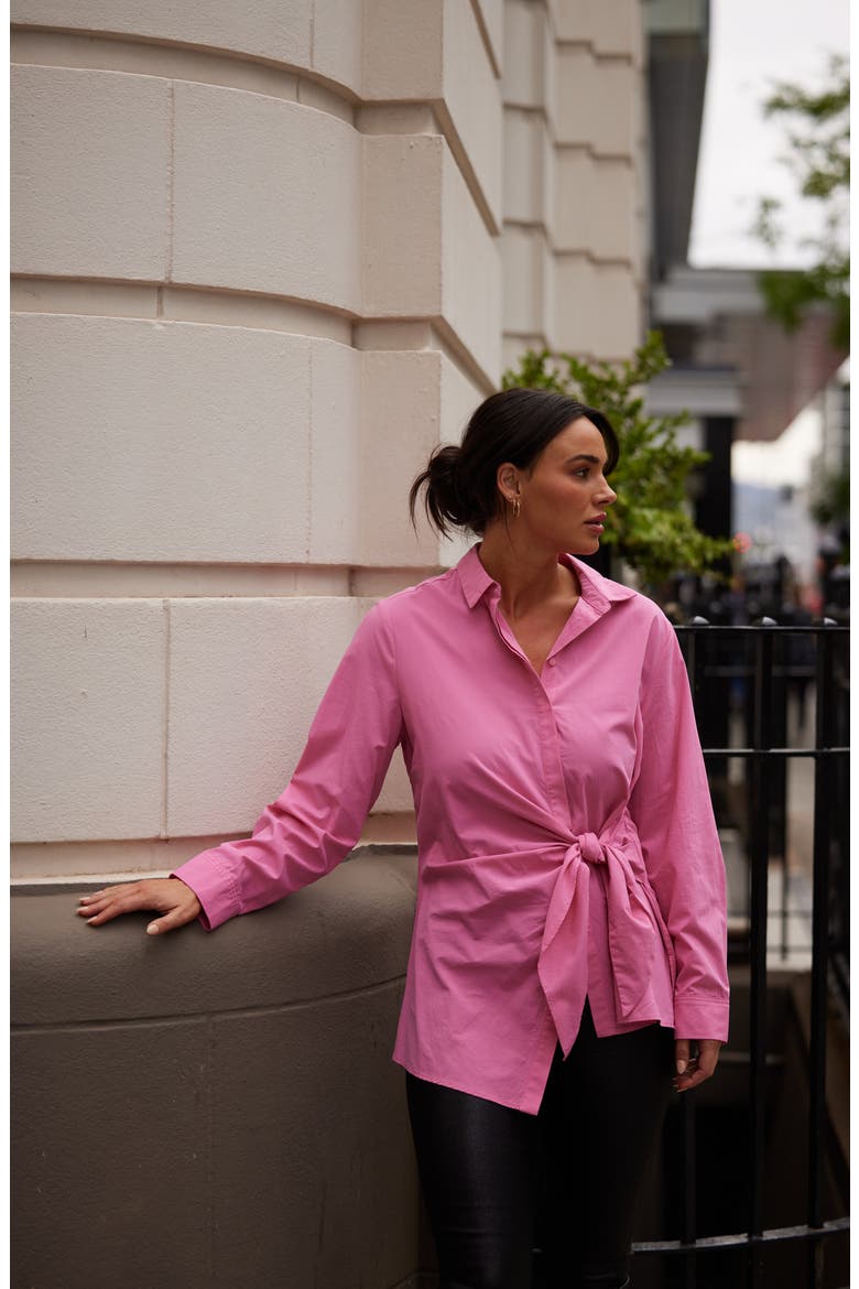 Nova Side Tie Shirt, Alternate, color, PINK