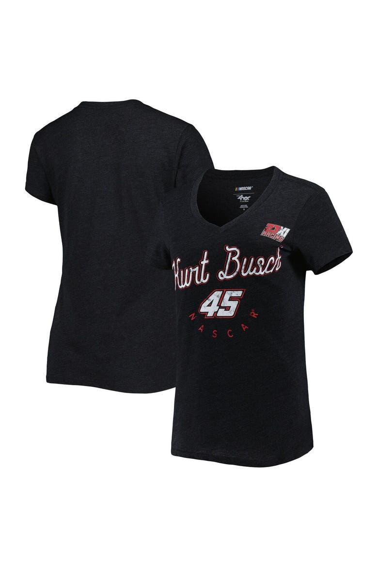 Women's G-III 4Her by Carl Banks Black Kurt Busch Bump & Run V-Neck T-Shirt, Main, color, Black