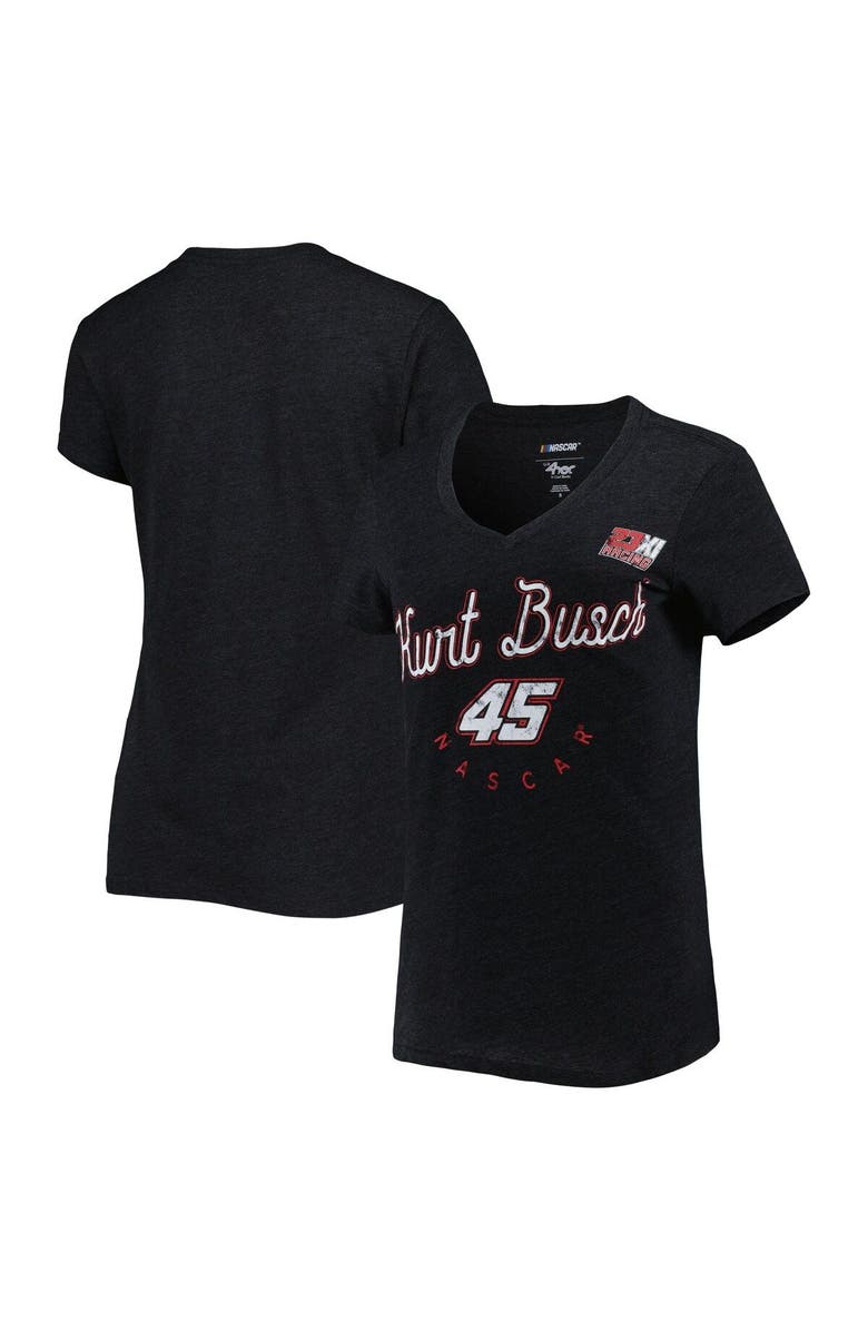 G-III 4HER BY CARL BANKS Women's G-III 4Her by Carl Banks Black Kurt Busch Bump & Run V-Neck T-Shirt, Main, color, Black