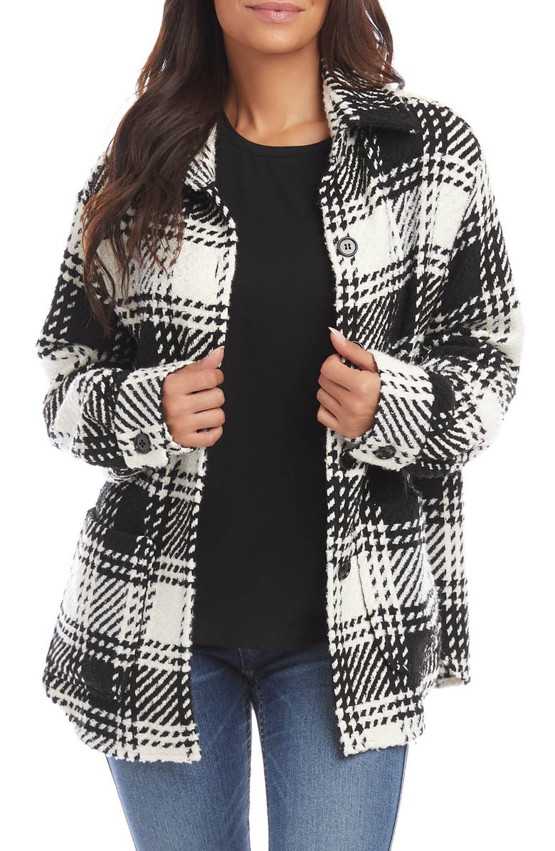 Karen Kane Plaid Shirt Jacket, Main, color, 