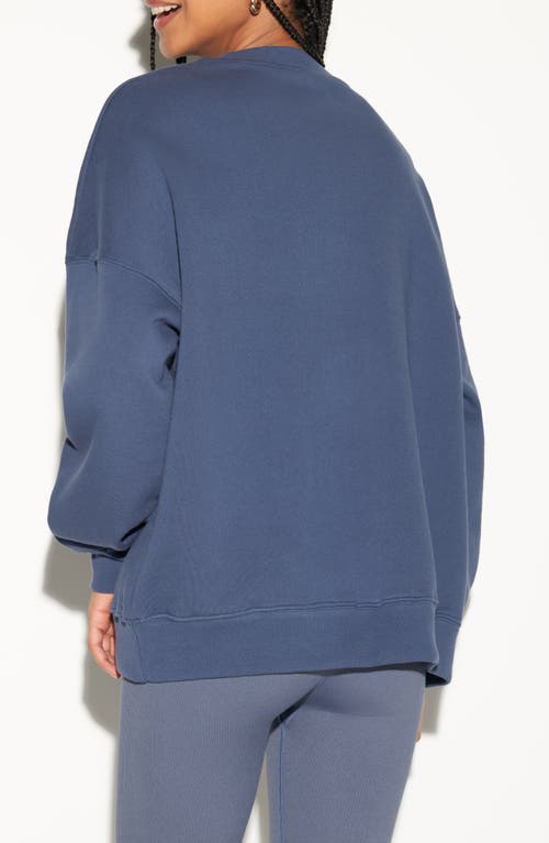 Spiritual Gangster Catching Rays Oversize Cotton Graphic Sweatshirt In Blue