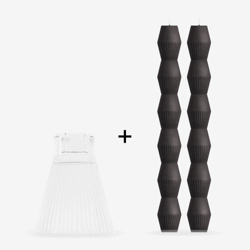 Ozaiz Zai Geometric Pillar Candle In Transparent