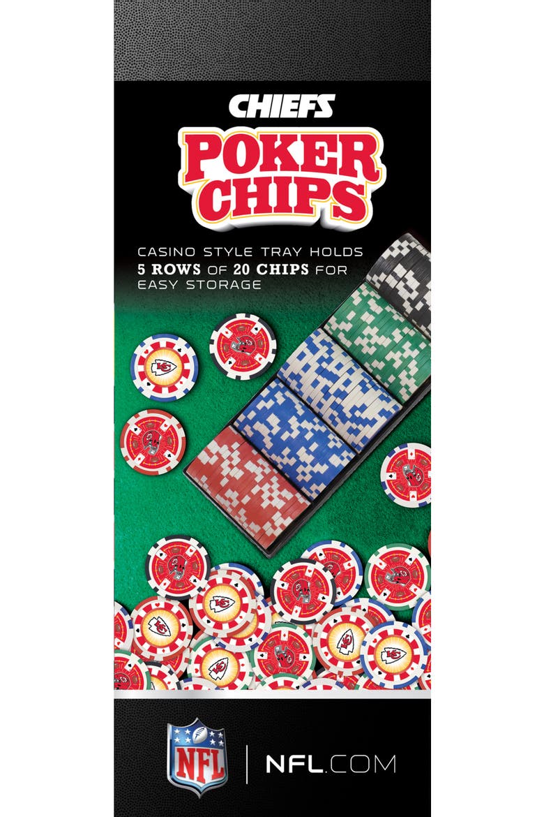 Kansas City Chiefs 100 Piece Poker Chips, Alternate, color, Multicolor