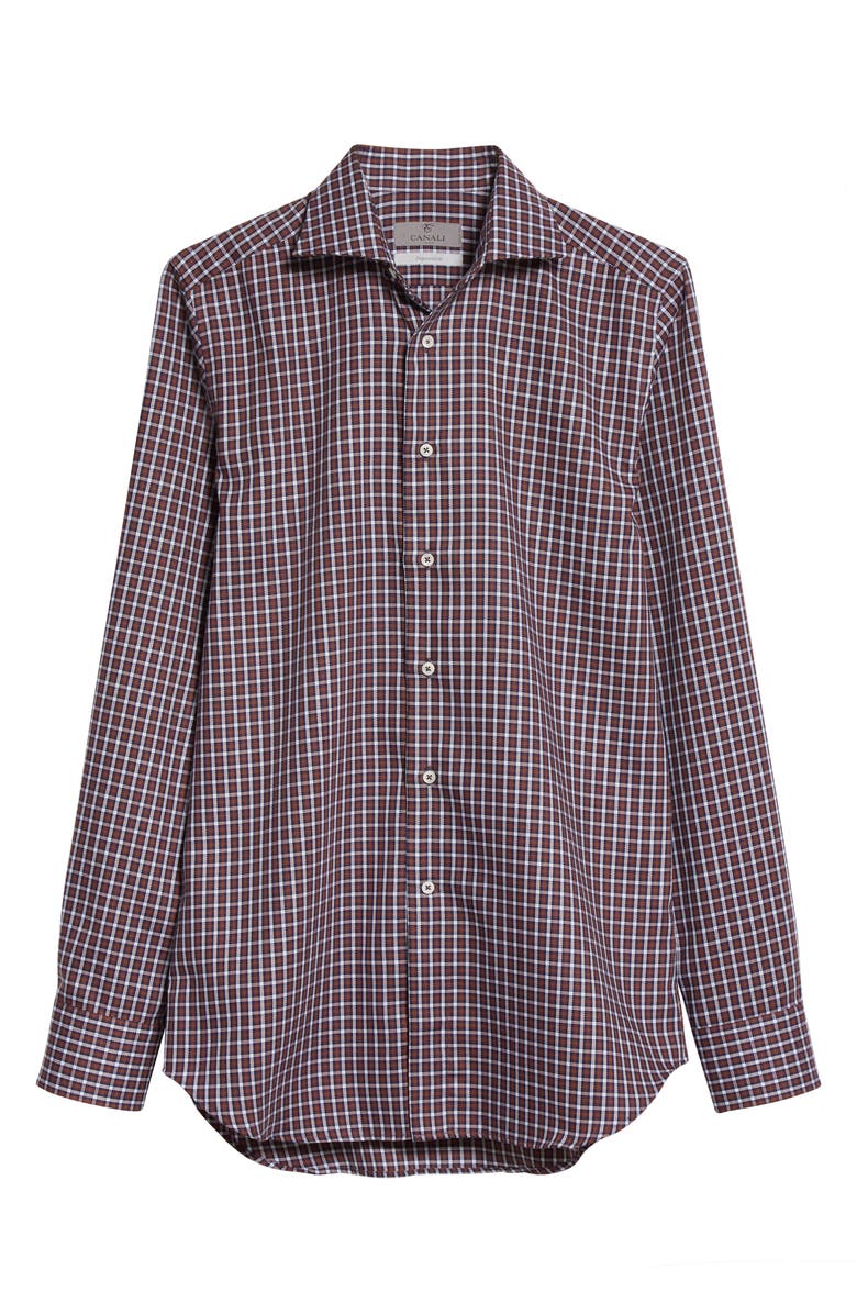 Canali Travel Plaid Non-Iron Cotton Dress Shirt, Alternate, color, 