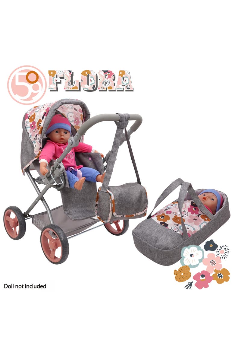 Melange Flora Kelly Deluxe Doll Pram, Alternate, color, Multicolored