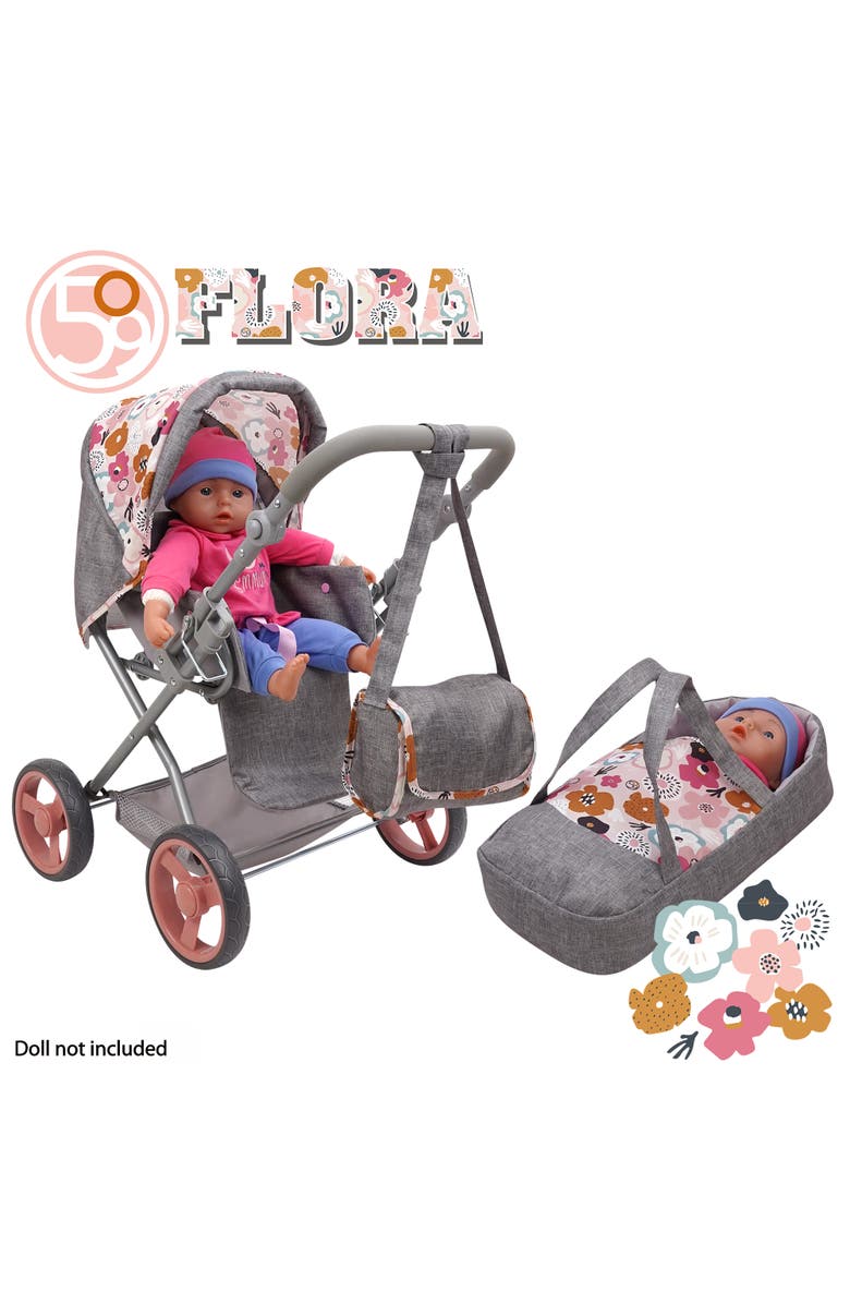 509 Crew Melange Flora Kelly Deluxe Doll Pram, Alternate, color, Multicolored