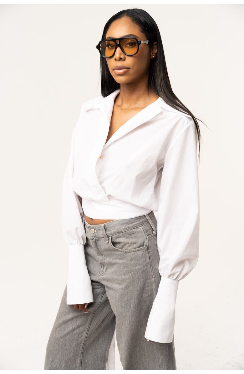 IZAYLA Saline Blouse, Alternate, color, White