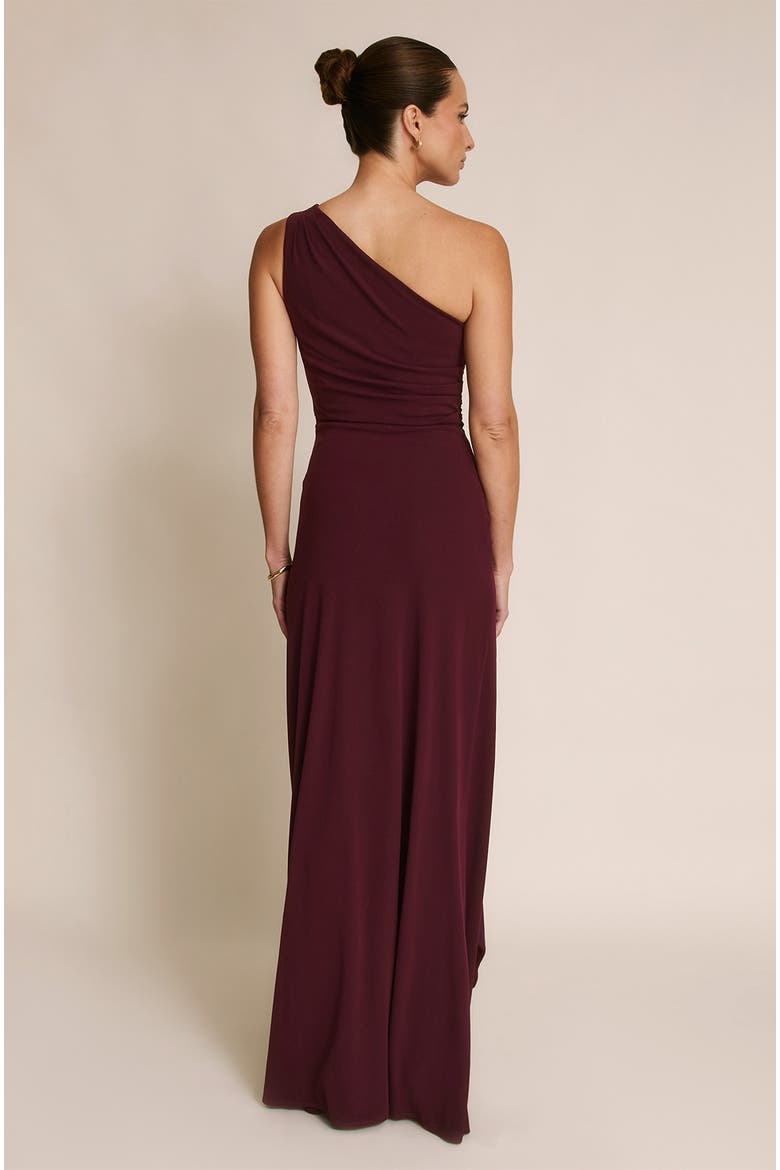 Andie One Shoulder Stretch Maxi Dress, Alternate, color, Merlot