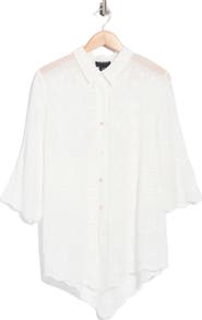 Forgotten Grace Embroidered Cotton Three-Quarter Sleeve Shirt