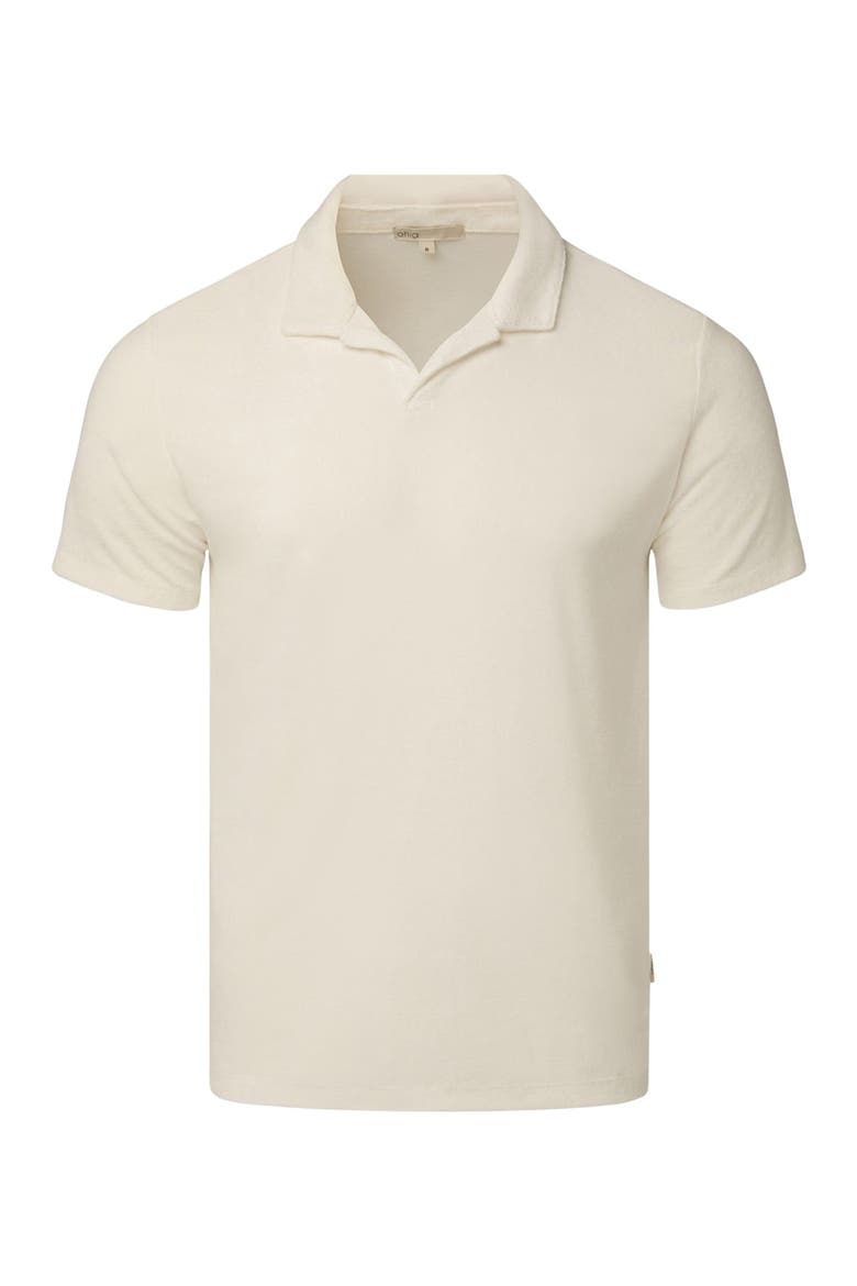 Towel Terry Johnny Collar Polo, Alternate, color, WHITE