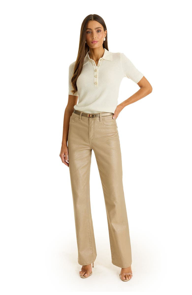 The Noli Shop Leya Rose Polo Shirt, Alternate, color, Pearl