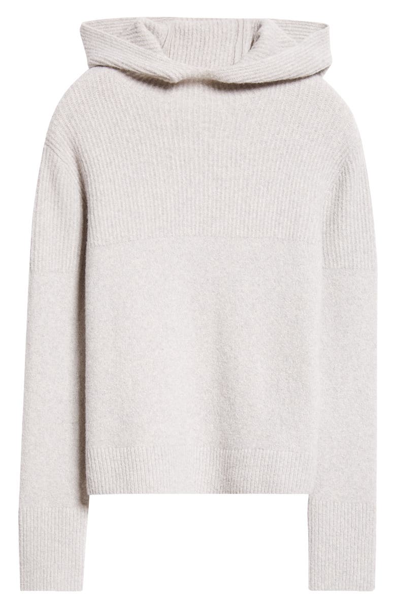 Proenza Schouler Greta Cashmere Blend Sweater Hoodie, Alternate, color, Light Grey Melange