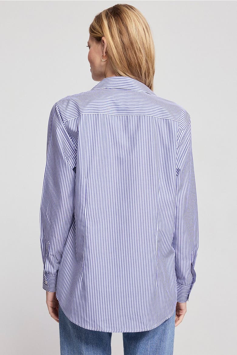 The Jet Set Boyfriend Shirt, Alternate, color, Blue/White Stripe
