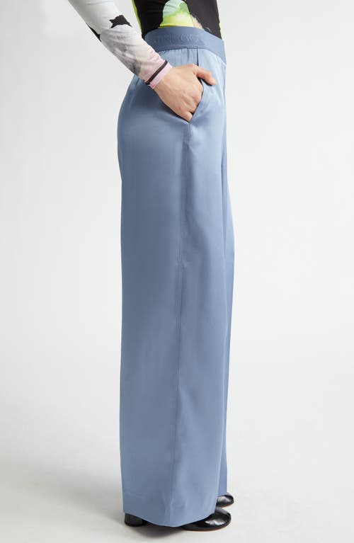 Stine Goya Wide-leg Satin Long Pants In Blue