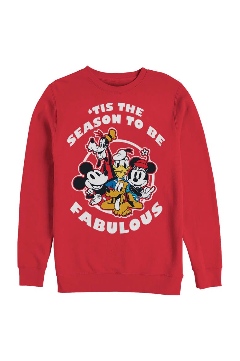 Men's Tis the Season to be Fabulous Long Sleeve Crewneck Sweatshirt, Main, color, Red