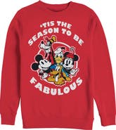 Mickey & Friends Men's Tis the Season to be Fabulous Long Sleeve Crewneck Sweatshirt