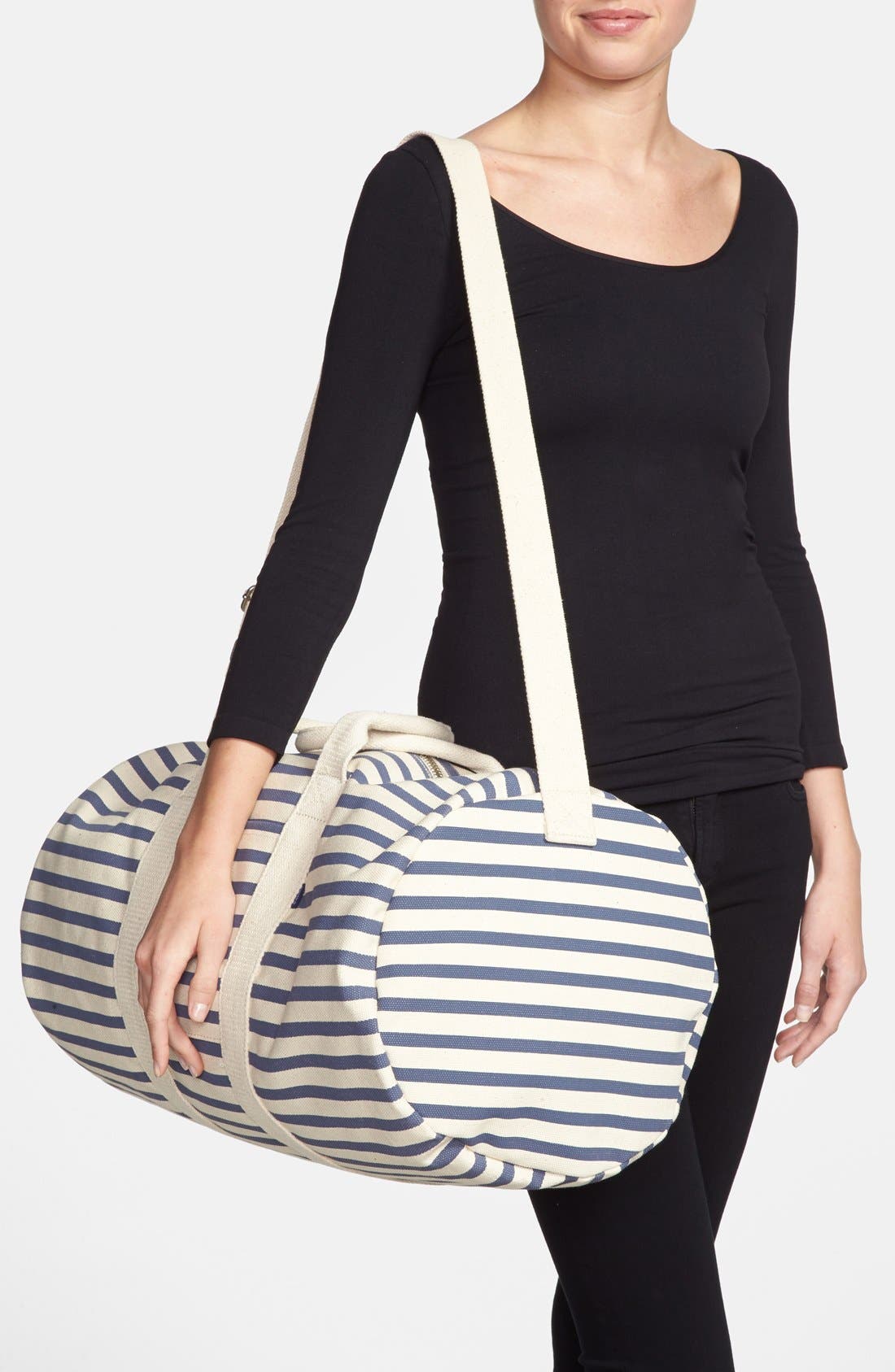 Canvas Duffel Bag, Alternate, color, SAILOR STRIPE