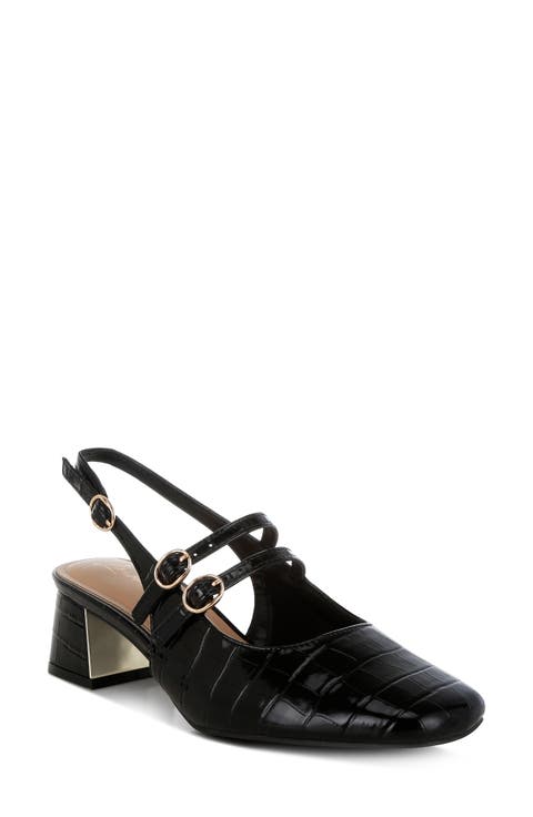 Cananga Croc Embossed Slingback Pump (Women)