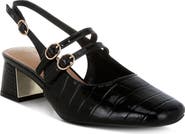 LONDON RAG Cananga Croc Embossed Slingback Pump