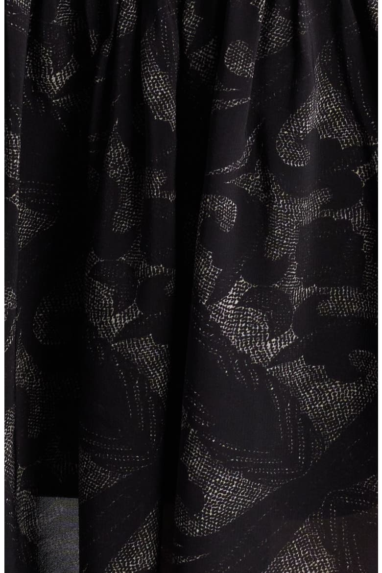 Landry Long Sleeve Leaf Print Dress, Alternate, color, BLACK MULTI