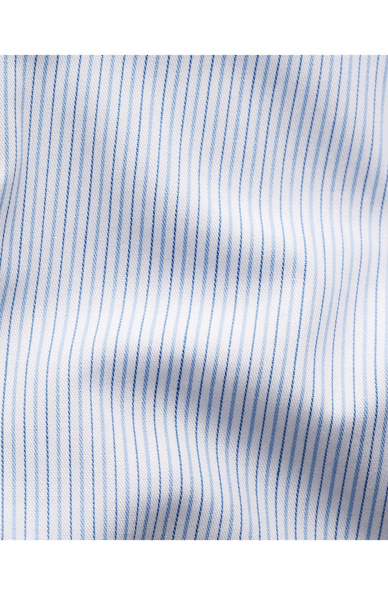 Eton Contemporary Fit Pinstripe Cotton Twill Dress Shirt, Alternate, color, Light Blue