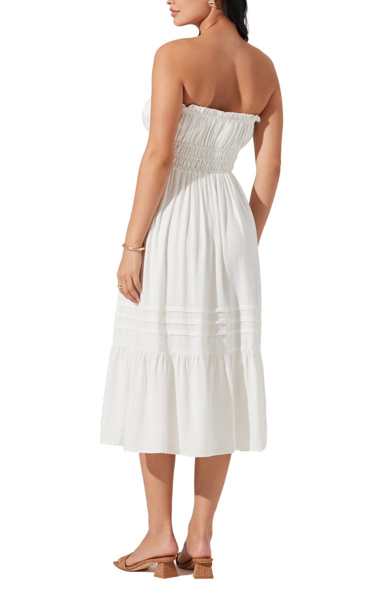 ASTR the Label Aubrie Strapless Midi Sundress, Alternate, color, White