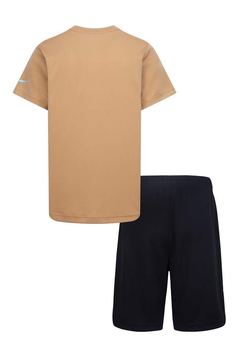 Kids' Go Time Short Sleeve Shirt & Mesh Shorts Set, Alternate, color, ICED COFFEE