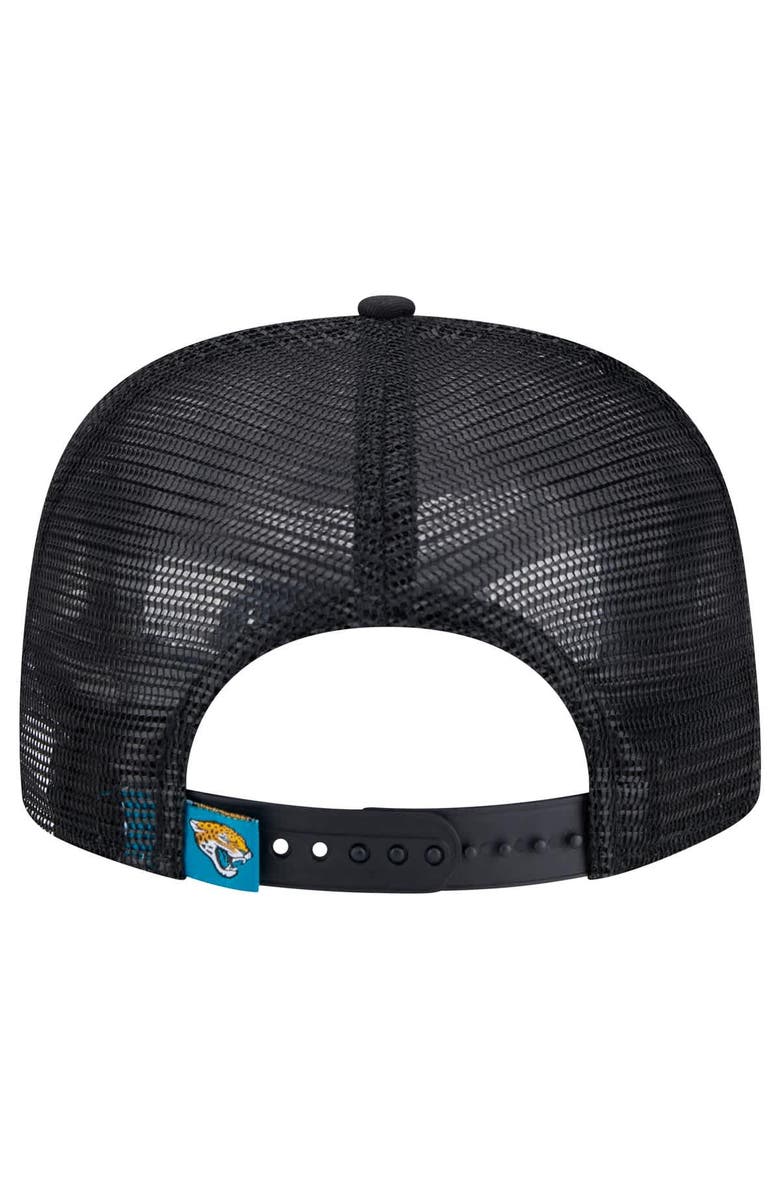 New Era Men's New Era White/Black Jacksonville Jaguars Distressed 9FIFTY A-Frame Snapback Hat, Alternate, color, 