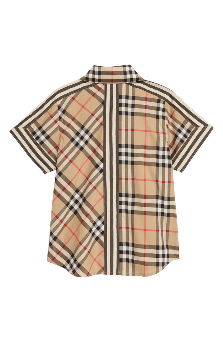 Burberry Barrett Check & Stripe Logo Cotton Shirt, Alternate, color, 