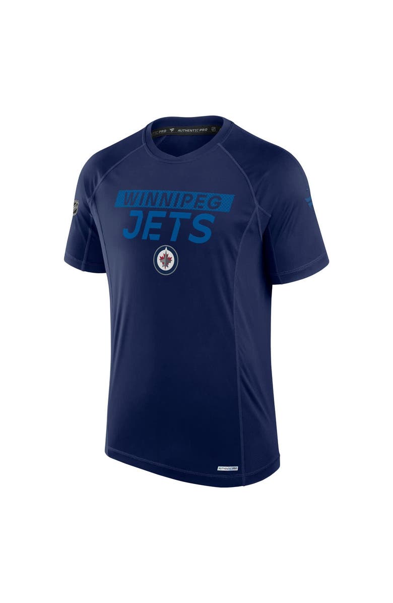 FANATICS Men's Fanatics Navy Winnipeg Jets Authentic Pro Rink Tech T-Shirt, Alternate, color, Navy