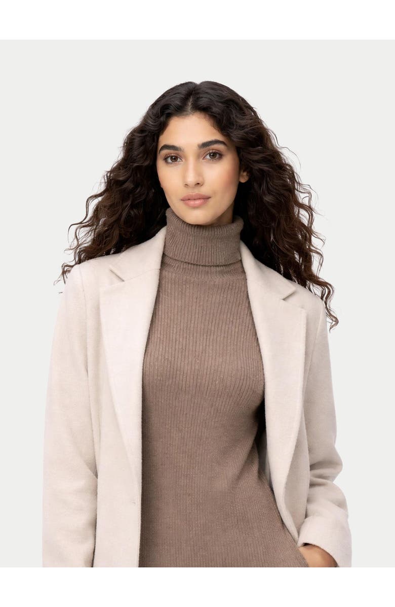 Gobi Cashmere Seamless T-Neck Cashmere Dress, Alternate, color, Taupe