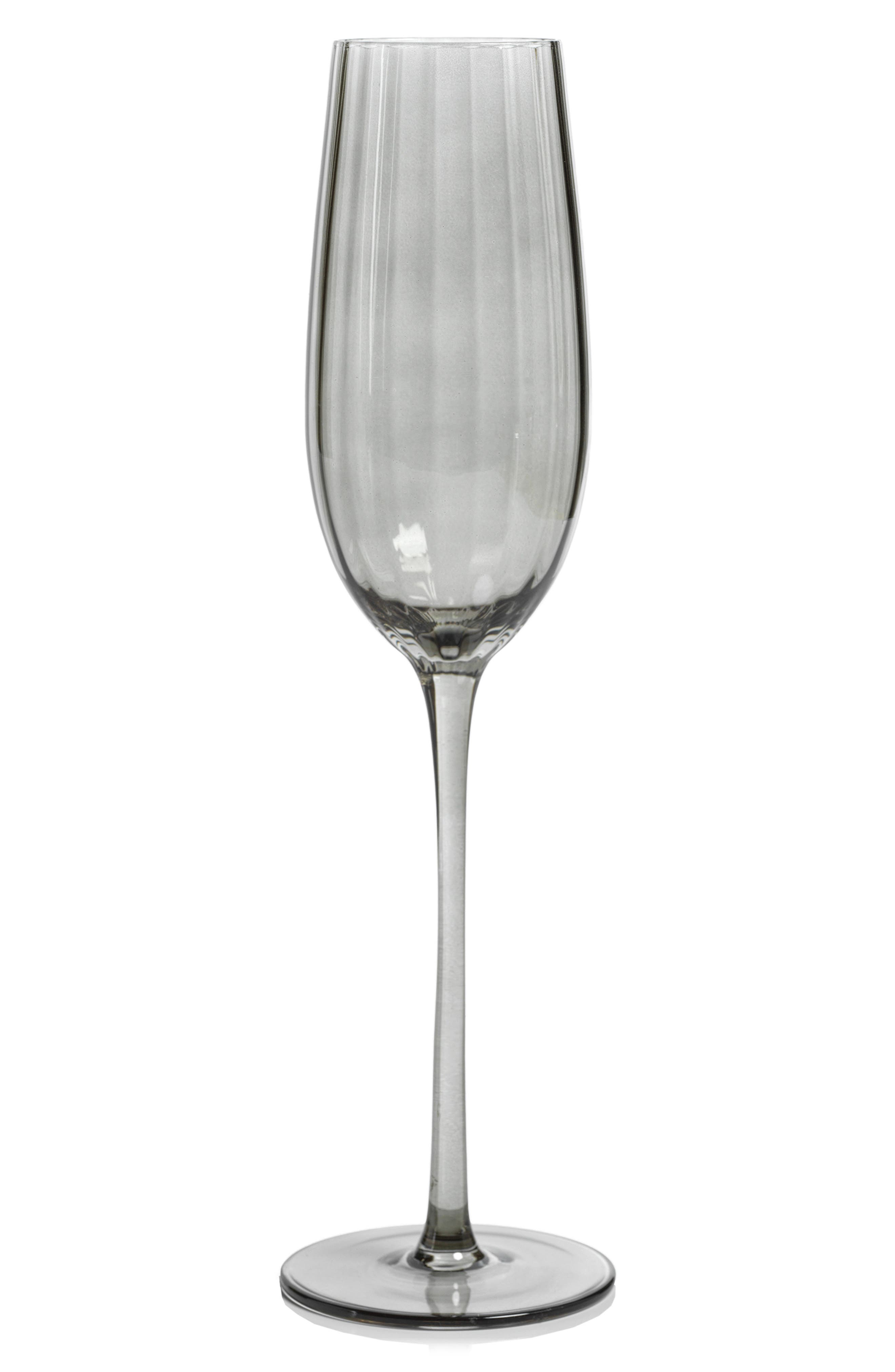 Zodax Malden Optic Set of 4 Champagne Flutes