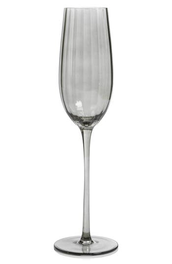 Zodax Malden Optic Set Of 4 Champagne Flutes In Gray