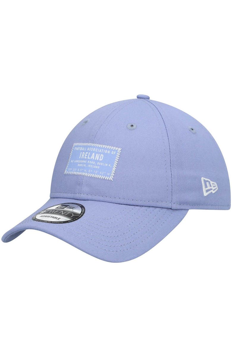New Era Men's New Era Lavender Ireland National Team Wordmark Patch 9TWENTY Adjustable Hat, Main, color, Blue