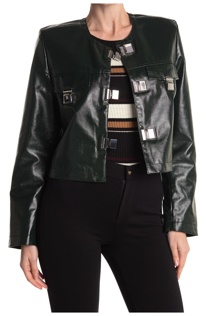 Rodebjer Reza Faux Leather Crop Jacket, Main, color, 