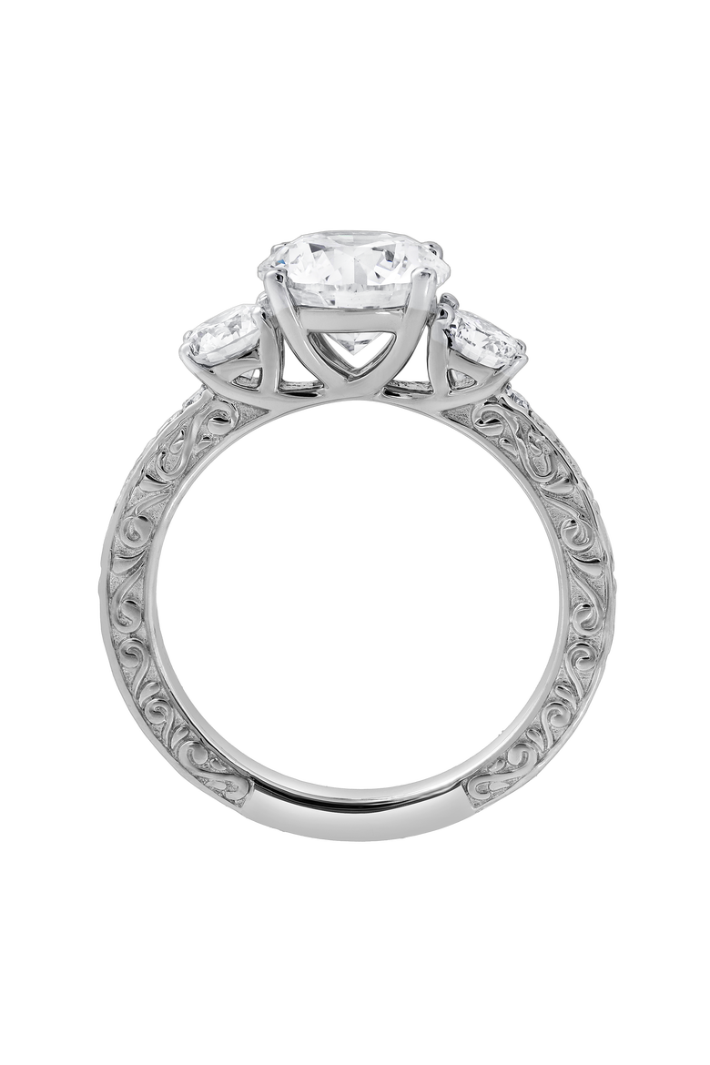 Ismere 14K Gold 2.65 Ct Round Lab Grown Diamond Engagement Ring, Alternate, color, 14K White Gold