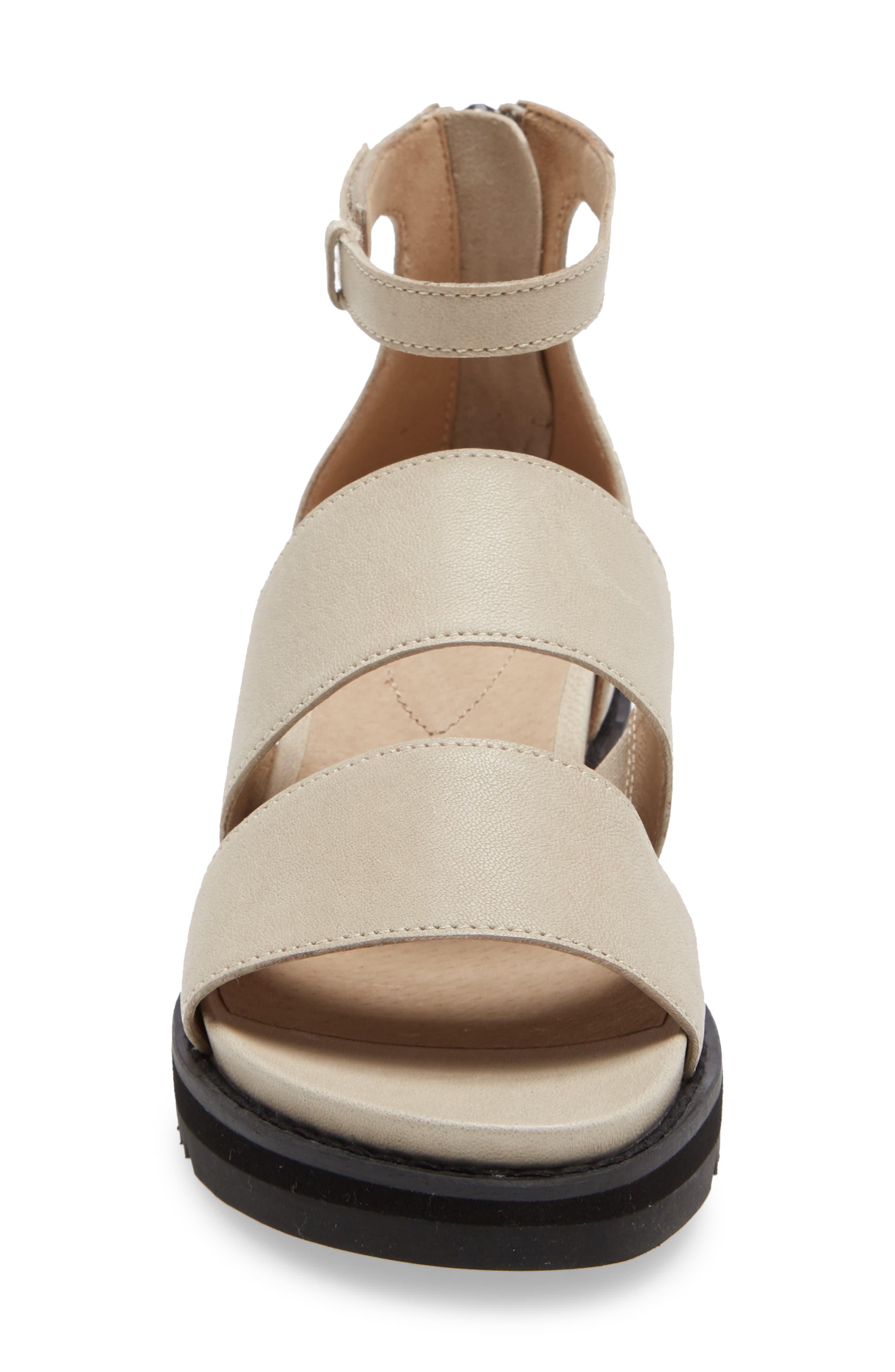 Keno Platform Sandal, Alternate, color, BONE LEATHER
