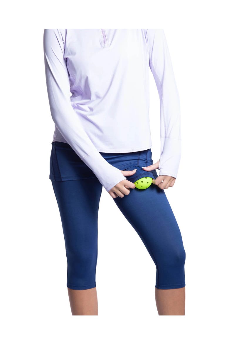 Women's Skort with Capri Leggings with Sun and UV Protection, Alternate, color, Navy