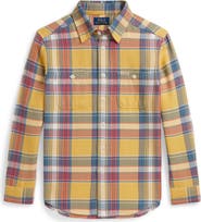Polo Ralph Lauren Kids' Plaid Long Sleeve Cotton Flannel Shirt