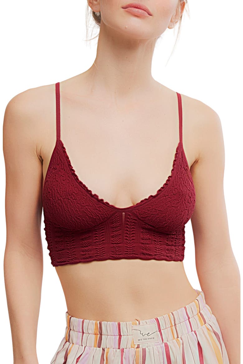 Heirloom Seamless Bralette, Main, color, POMEGRANATE