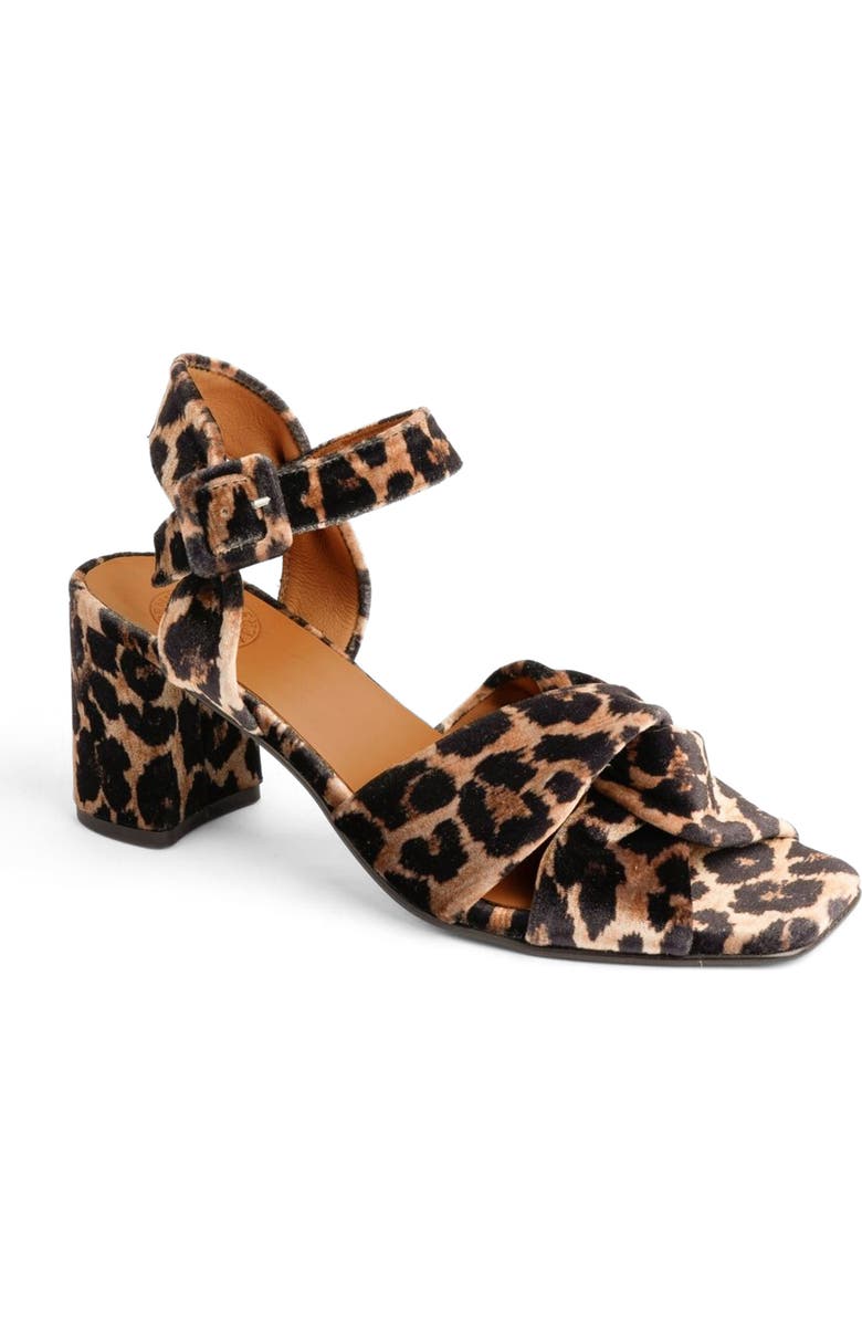 Penelope Chilvers Infinity Leopard Ankle Strao Sandal, Main, color, Brown